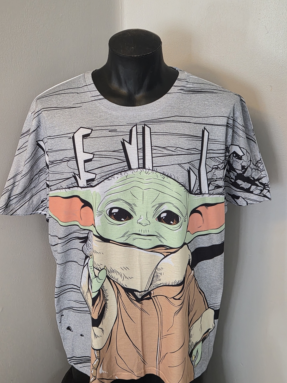 Star Wars Grogu Baby Yoda All Over Print T-Shirt Men’s L